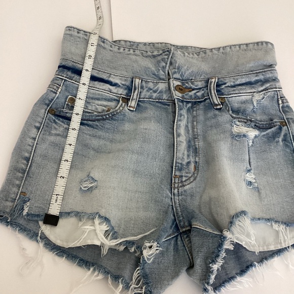 Pistola Cher Fold-Over Jean Shorts Size 26 Denim Cut Off Light Wash Distressed - Picture 12 of 14